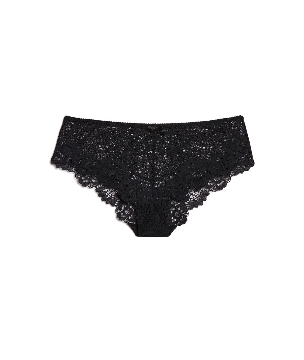 Culote de encaje floral negro.