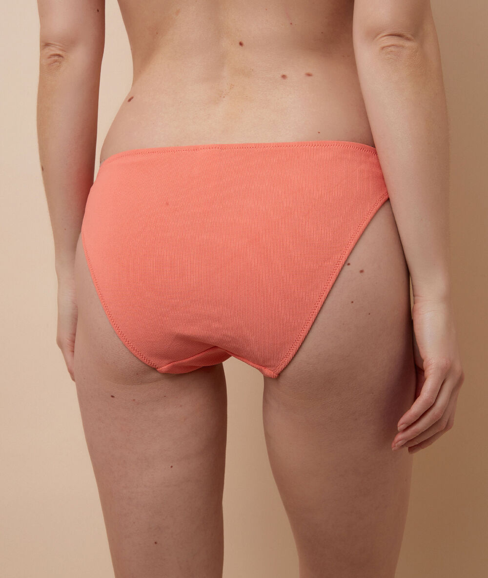 Braguita bikini lisa coral.