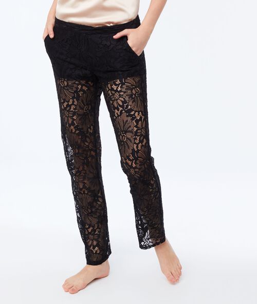 Pantalón largo encaje floral Pantalón largo encaje floral