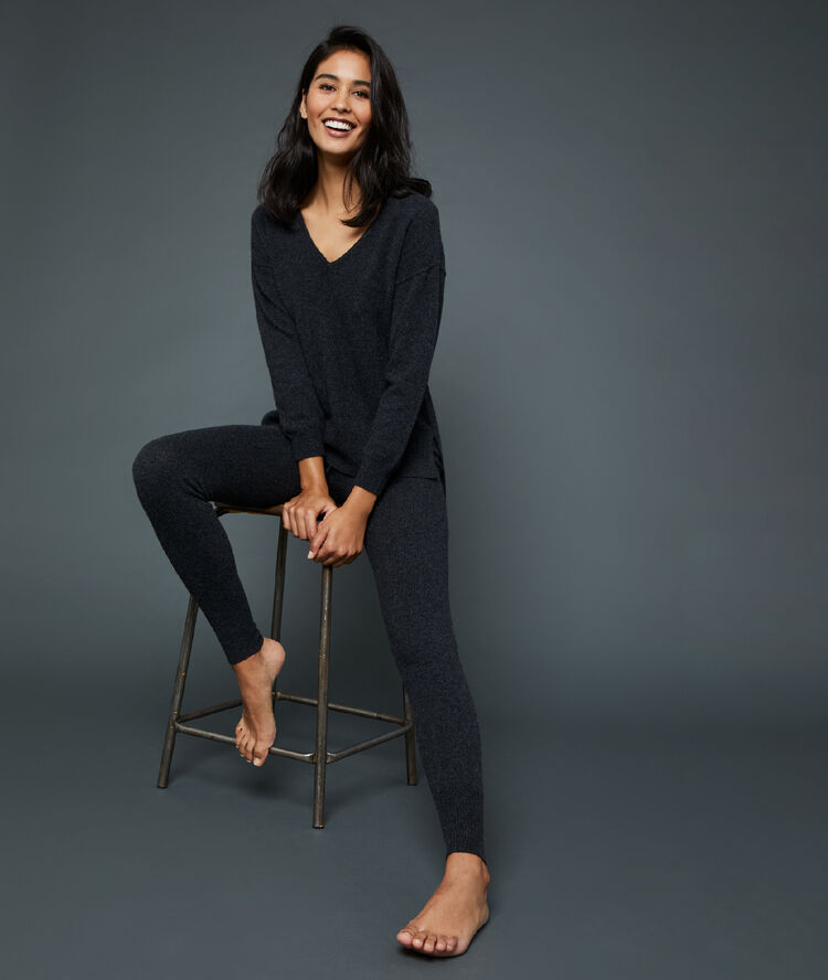 Leggings de cachemir c.gris fonce chine.