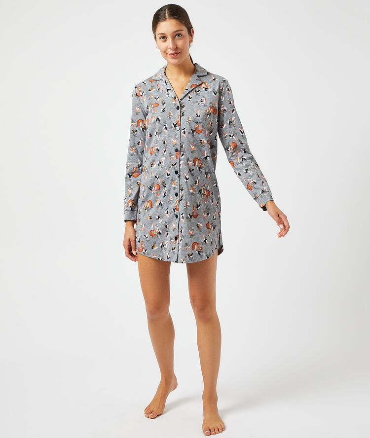 Camisón estampado antracita.