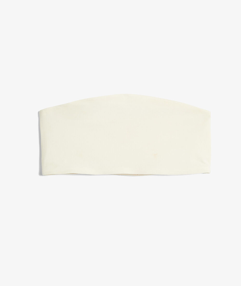 Sujetador bandeau de microfibra reversible crudo.
