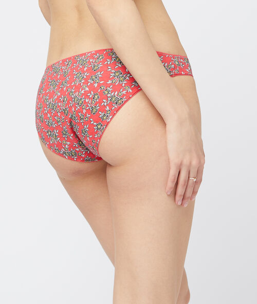 Lote de 4 braguitas estampadas de algodón rojo.