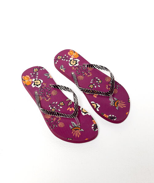 Chanclas playeras estampado floral multicolor.