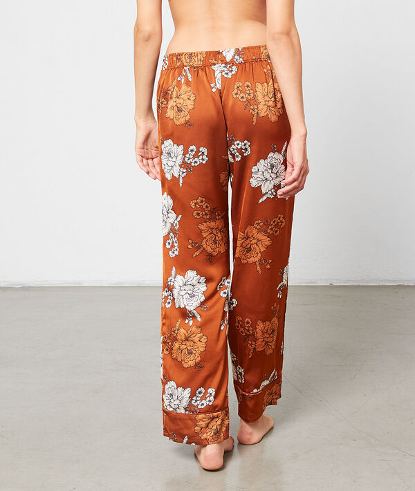 Pantalón de satén estampado floral Pantalón de satén estampado floral