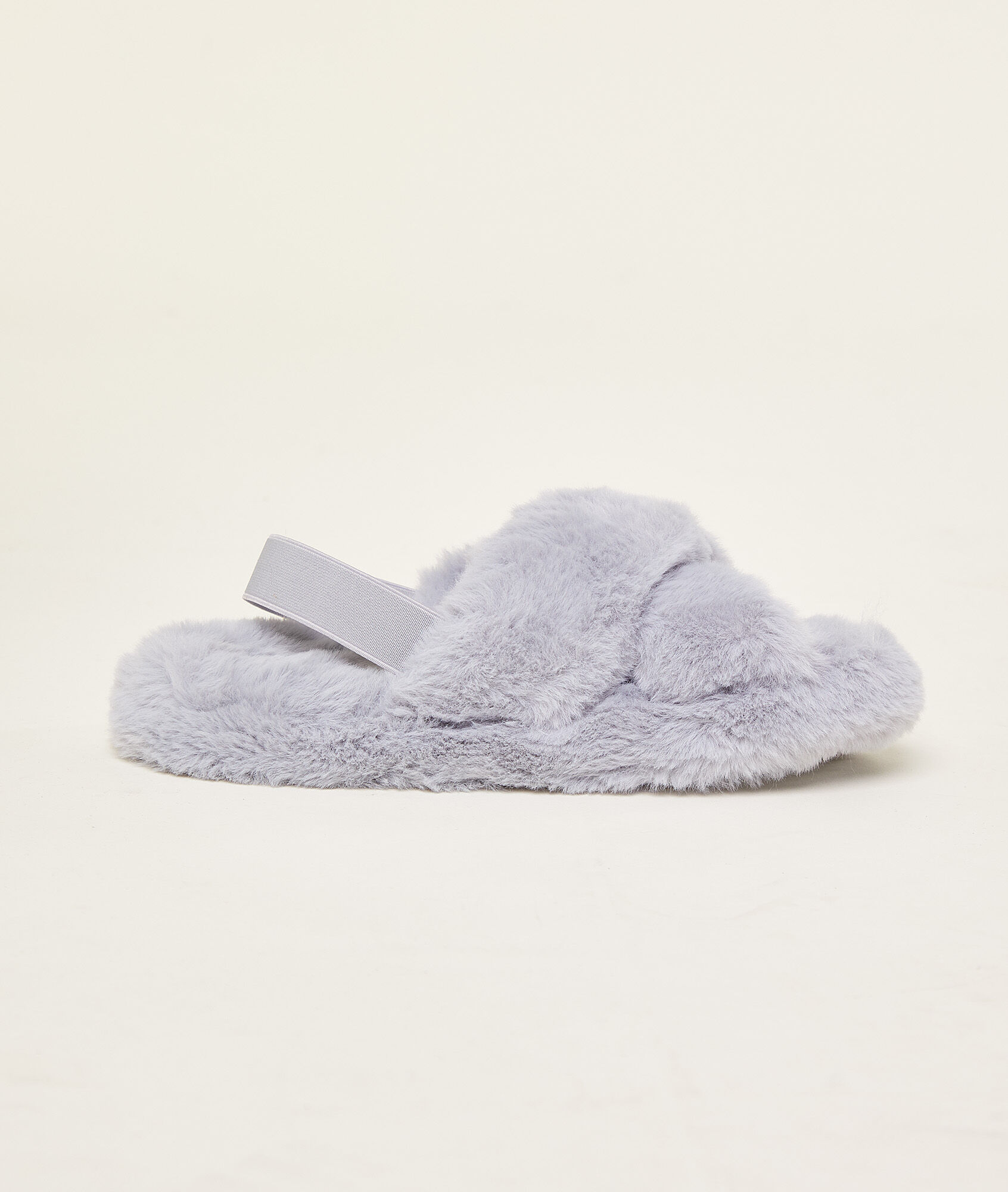 Zapatillas peludas, tiras cruzadas - CARDI - BLEU LAGON - ETAM