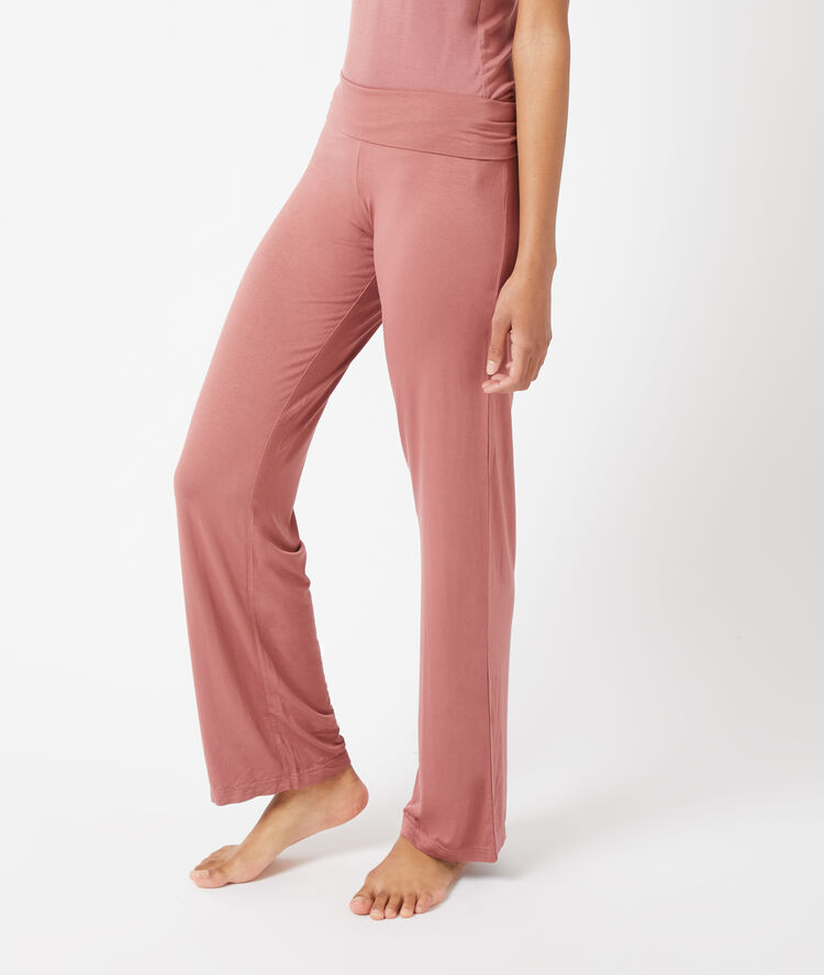 Pantalón largo de viscosa maquillaje.