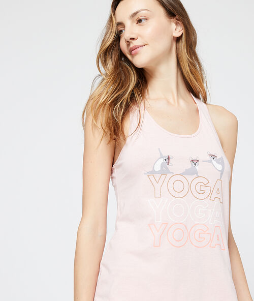 Pantal&oacute;n capri estampado perros rosa.