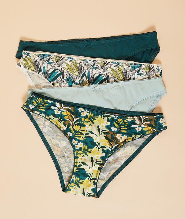 Lote de 4 braguitas estampadas Lote de 4 braguitas estampadas;${refinementColor}