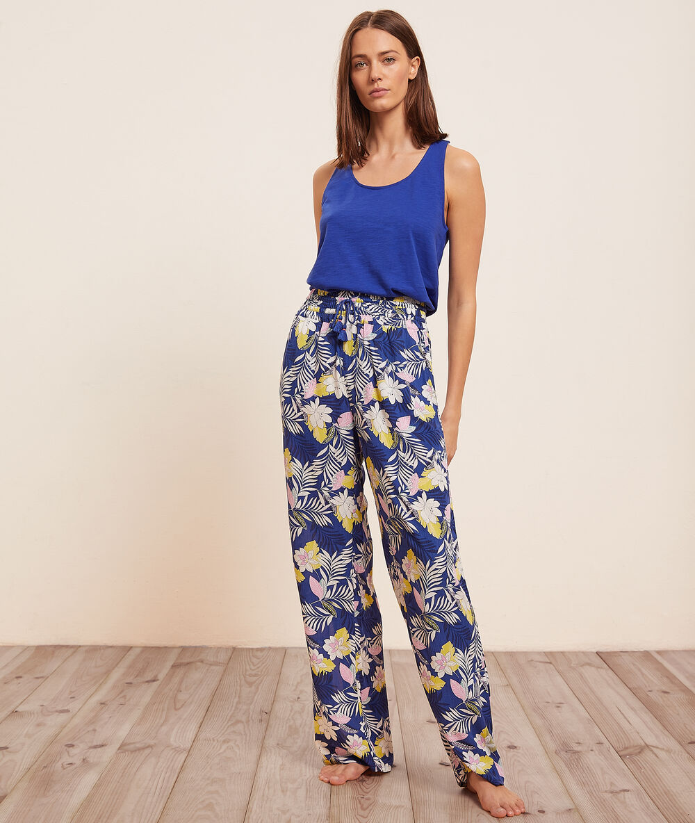 Pantalón pijama estampado azul.