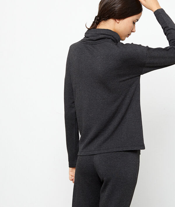 Sudadera cuello alto jaspeada Sudadera cuello alto jaspeada