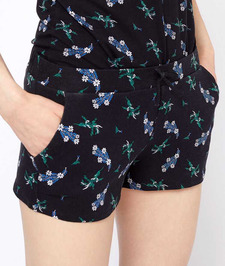 Pantalón corto estampado algodón orgánico negro.