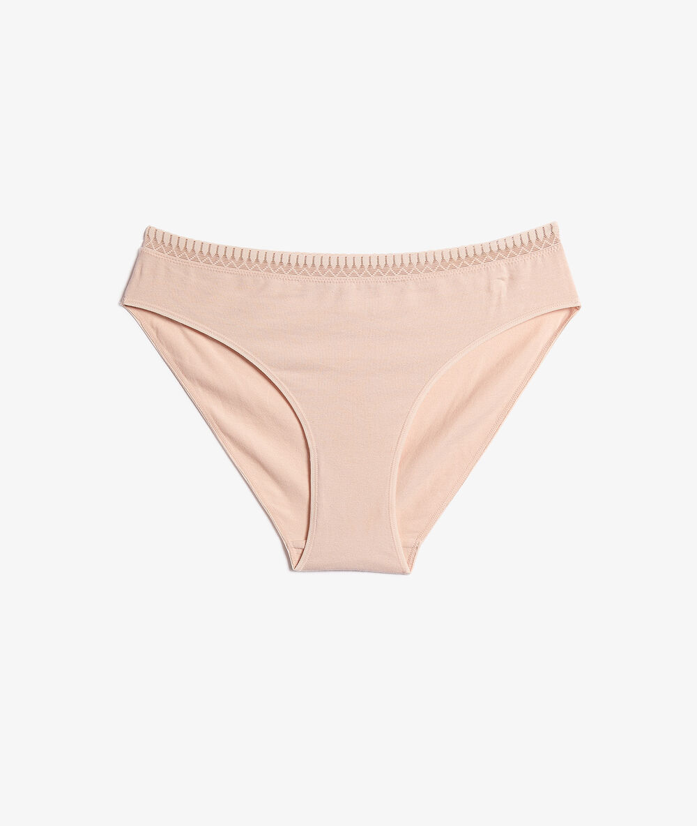 Braguita de algodón orgánico rosa pálido.