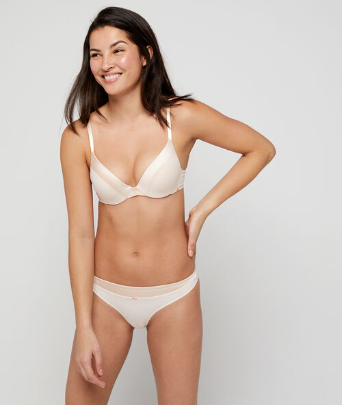 Sujetador push up de microfibra. copa a-c rosa maquillaje.
