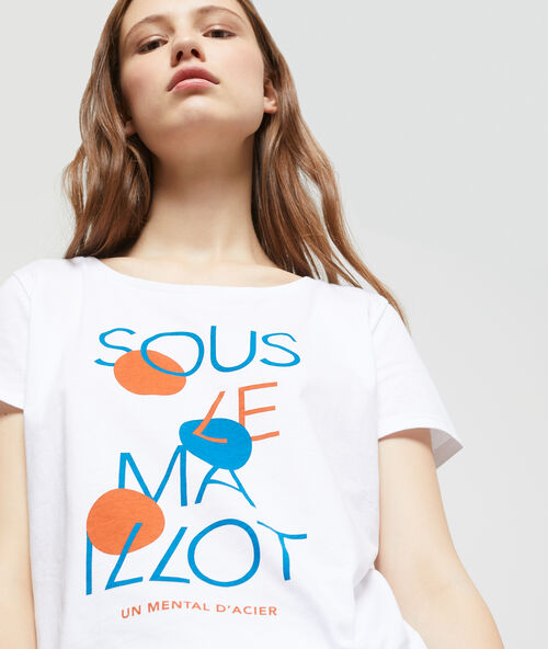 T-shirt "sous le maillot" en coton blanco.