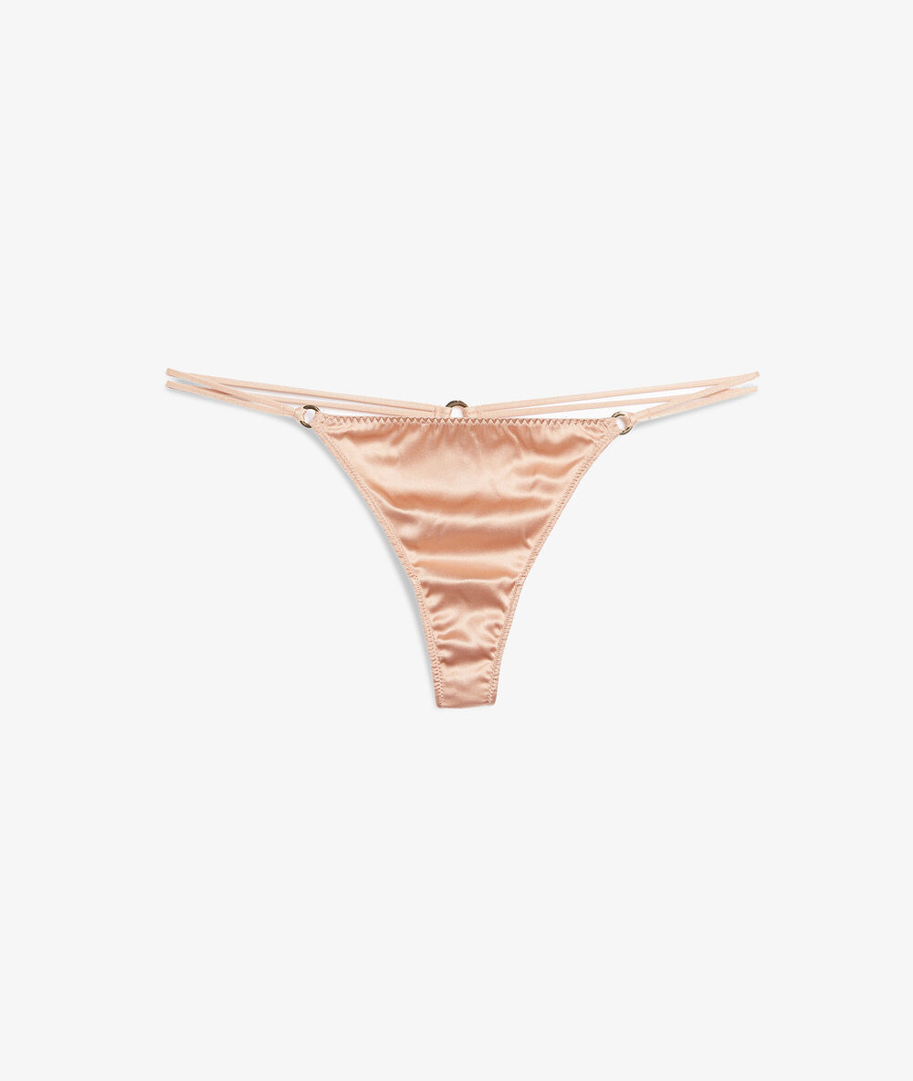 Tanga de seda negro.