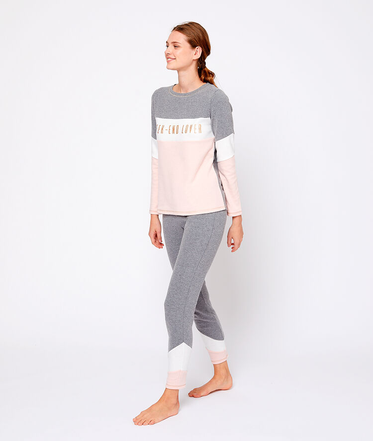 Pantalón homewear con franjas contrastadas c.gris.