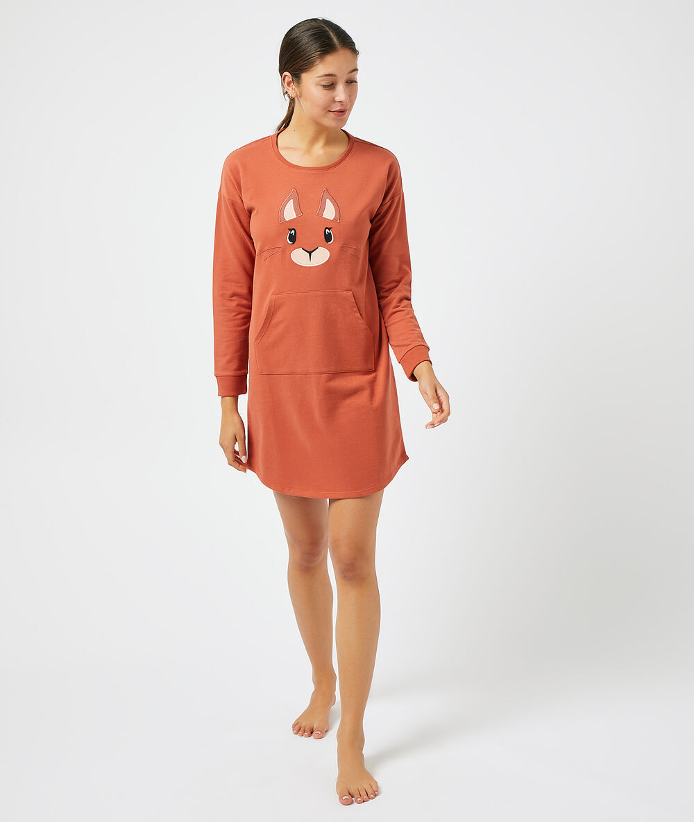 Camisón ardilla rojo teja.