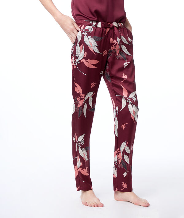 Pantalón satén estampado oriental Pantalón satén estampado oriental
