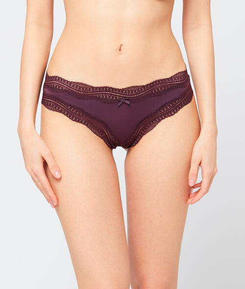 Tanga de microfibra motivos de encaje Tanga de microfibra motivos de encaje