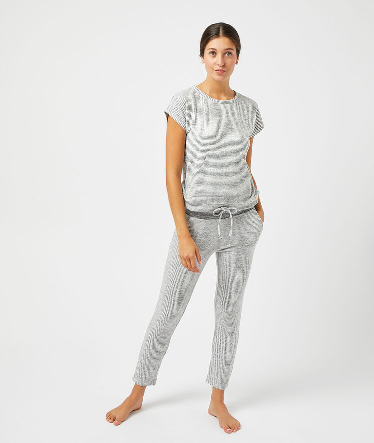 Pantalón pijama estampado rayas c.gris.
