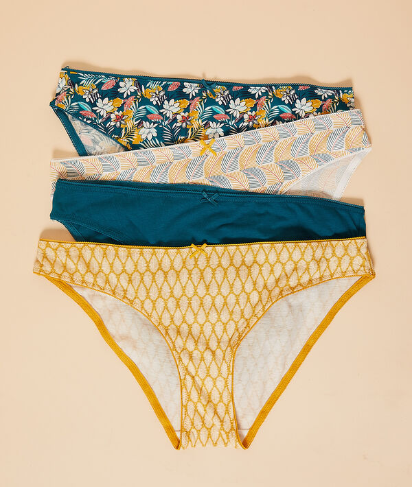 Lote de 4 braguitas estampadas Lote de 4 braguitas estampadas;${refinementColor}