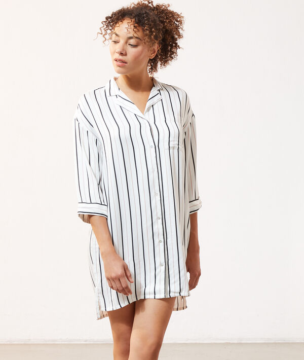 Chemise de nuit à rayures Chemise de nuit à rayures;${refinementColor}
