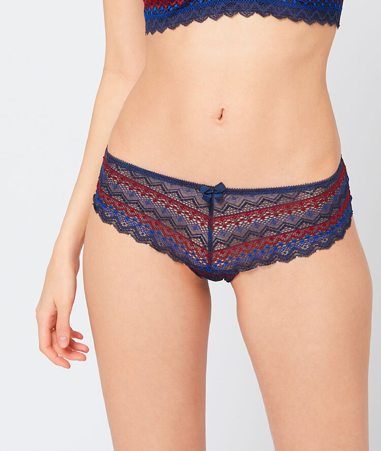 Culote de encaje gráfico azul marino.