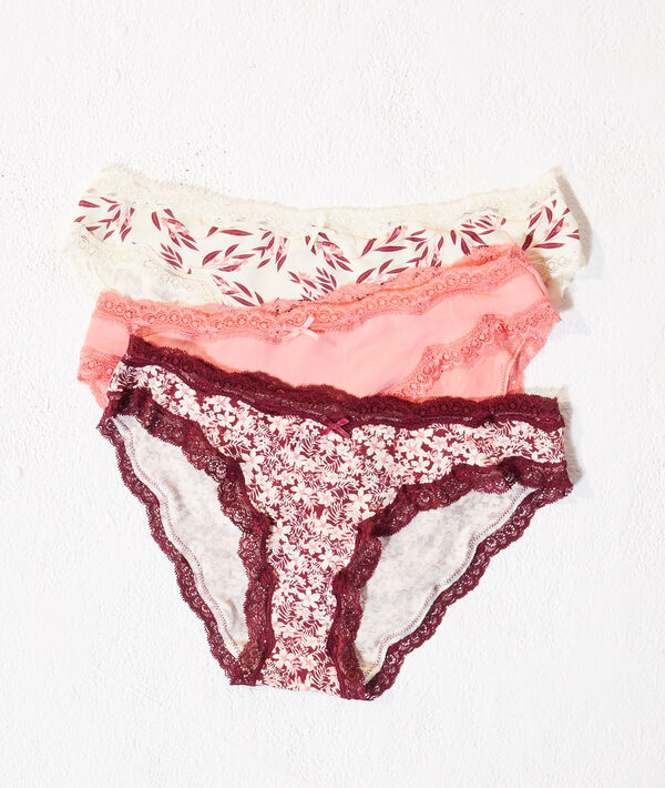 Lote de 3 braguitas estampadas Lote de 3 braguitas estampadas;${refinementColor}