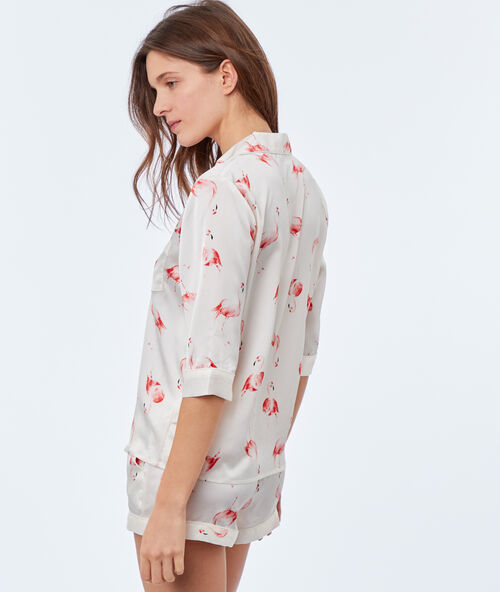 Camisa pijama estampado flamencos crudo.