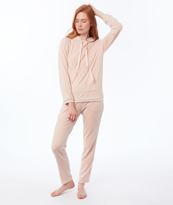 Pantalón terciopelo franja satinada Pantalón terciopelo franja satinada
