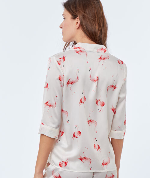 Camisa pijama estampado flamencos crudo.