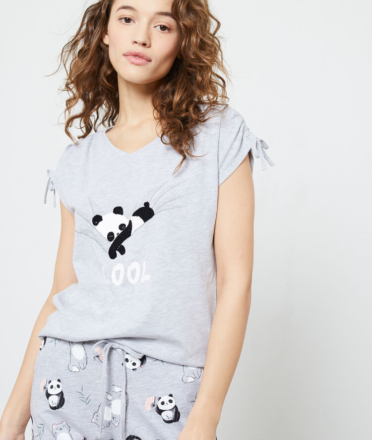 Camiseta manga corta 'panda cool' c.gris.