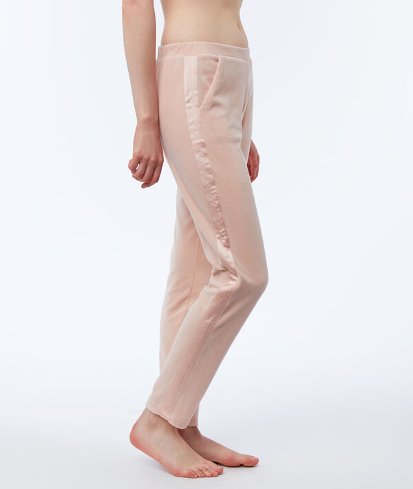 Pantalón terciopelo franja satinada Pantalón terciopelo franja satinada