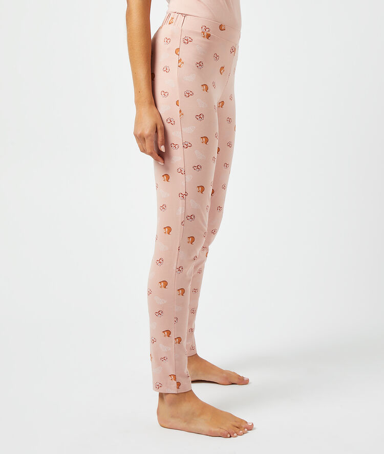 Pantalón largo estampado rosa.