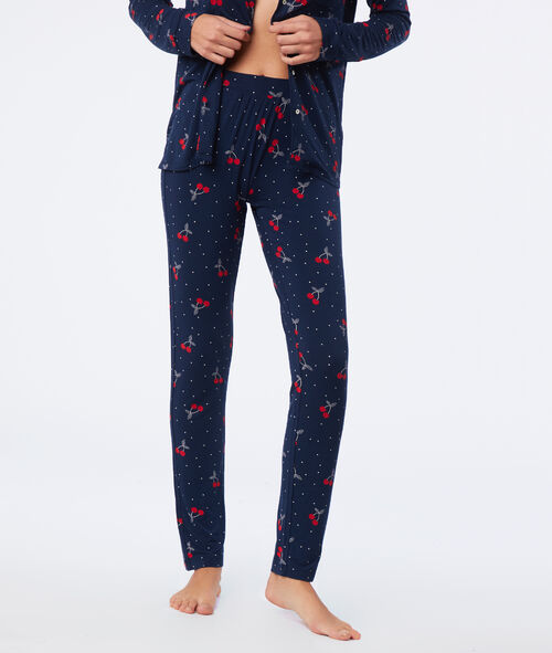 Pantalón pijama estampado cerezas Pantalón pijama estampado cerezas