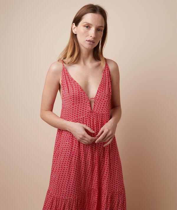Vestido largo con tirantes Vestido largo con tirantes;${refinementColor}