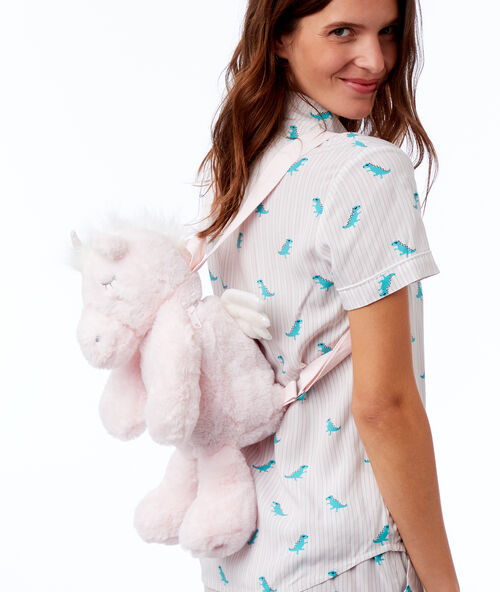 Mochila guarda-pijamas unicornio crudo.