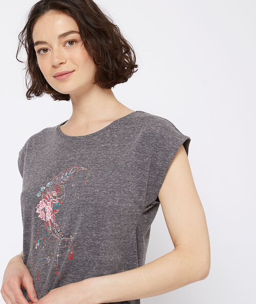 Top sin mangas estampado luna antracita.