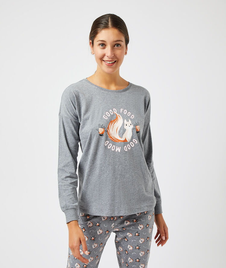 Camiseta manga larga ardilla antracita.