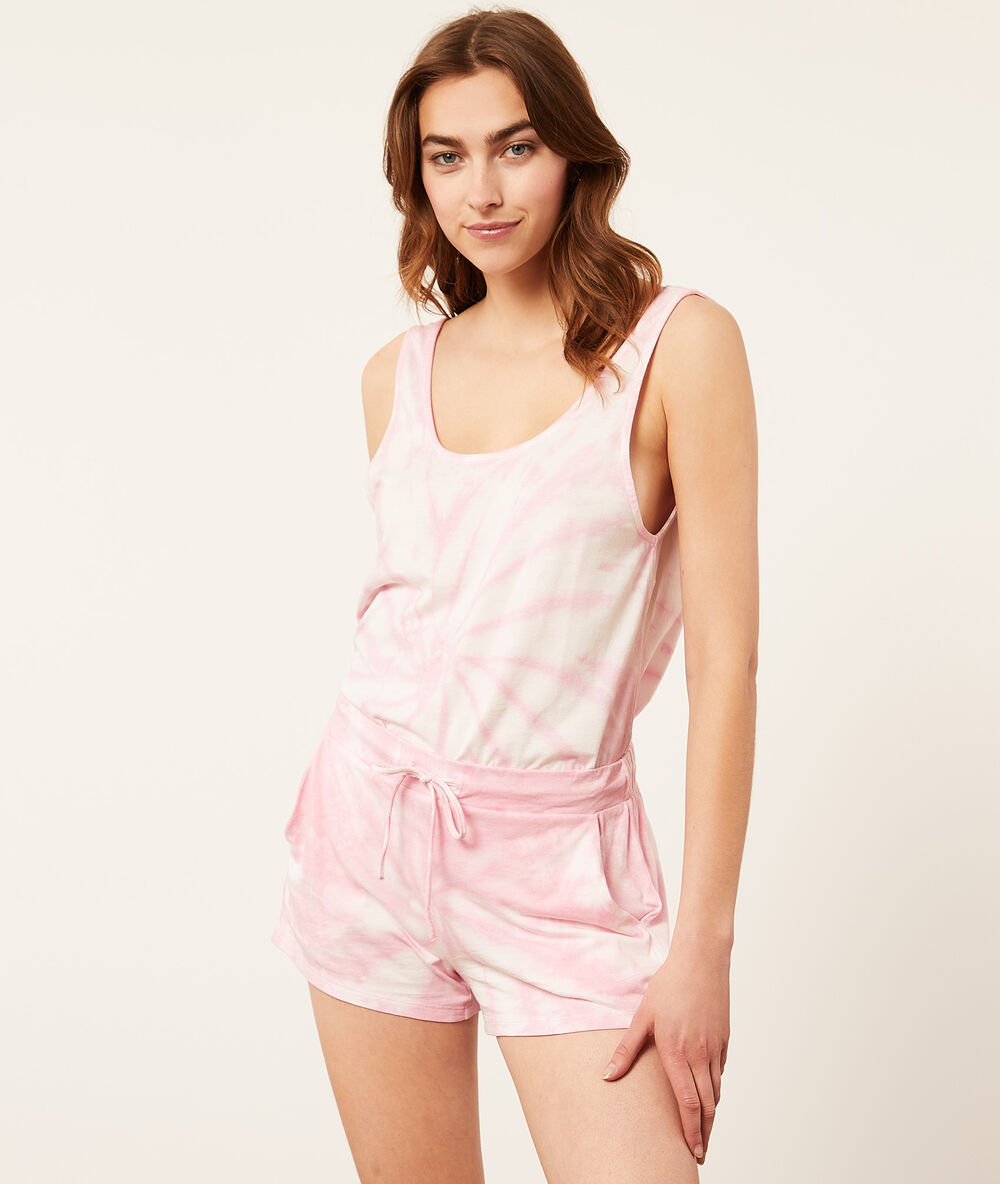 Top estampado tie-dye fucsia.