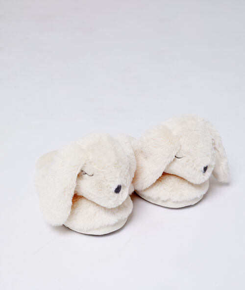 Mules 3d lapin beige.