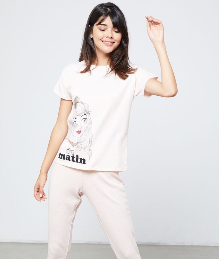 Camiseta princesa disney rosa.