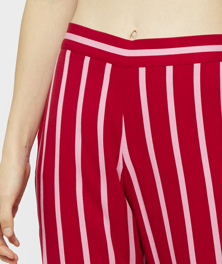 Pantalón pijama estampado de rayas rojo/blanco.