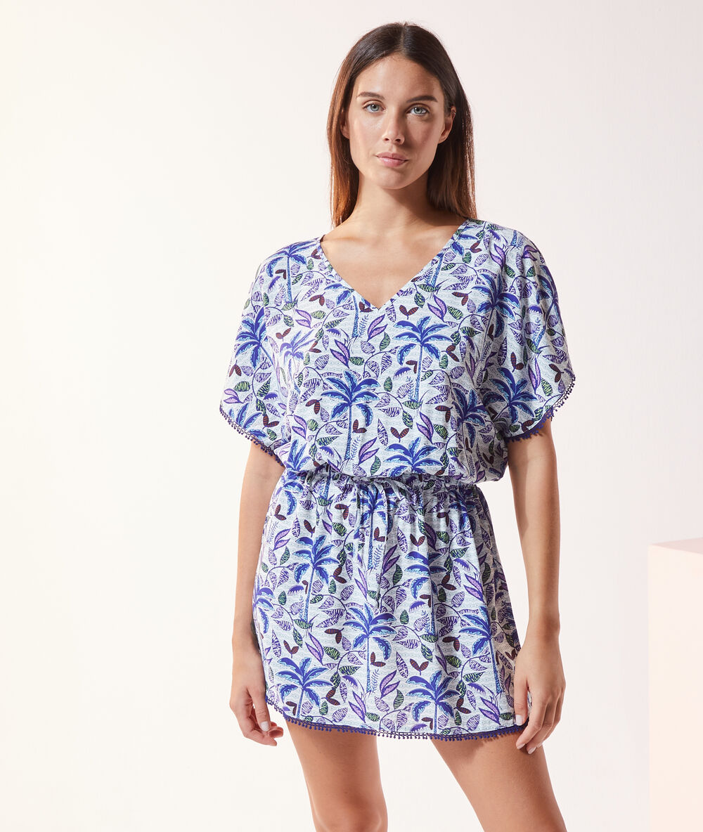 Camisón estampado azul.