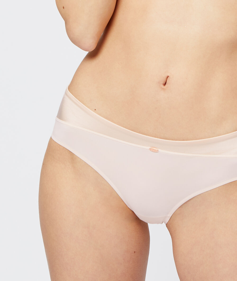 Culote de microfibra rosa pálido.