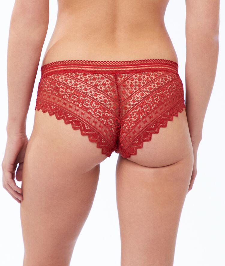 Culote de encaje rojo teja.