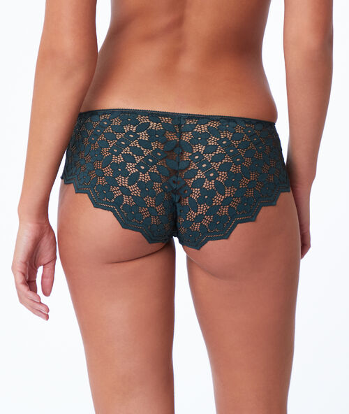 Culote de encaje floral verde.