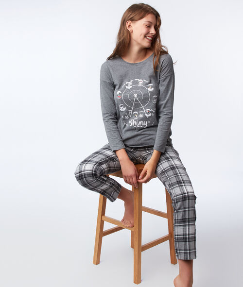 Pantalón estampado de cuadros Pantalón estampado de cuadros