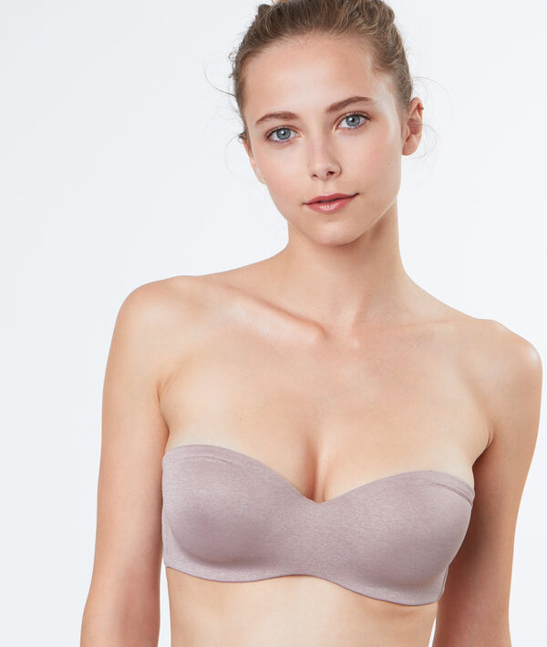 Sujetador bandeau de microfibra, tirantes extraíbles Copa C-D Sujetador bandeau de microfibra, tirantes extraíbles Copa C-D